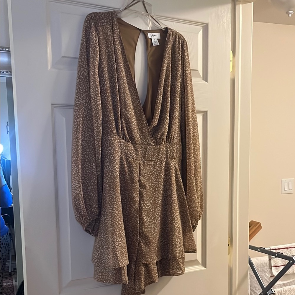 Chic Brown Patterned Romper